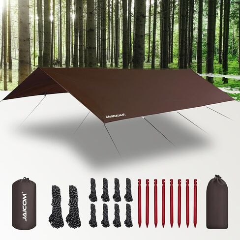 JAICOM Waterproof Camping Tarp - 10X10ft Hammock Rain Fly, Ultralight & Portable & UV Protection Backpacking Tarp, Multifunctional for Outdoor Adventure, Hiking, Tent, Hammock in Saudi Arabia