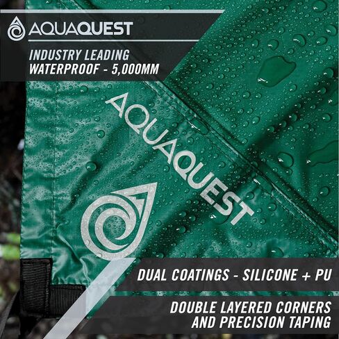 AquaQuest Safari Tarp – Lightweight Waterproof (5,000mm) Seam-Taped Ripstop Rain Fly for Backpacking, Thru-Hiking & Hammock Camping in Kuwait