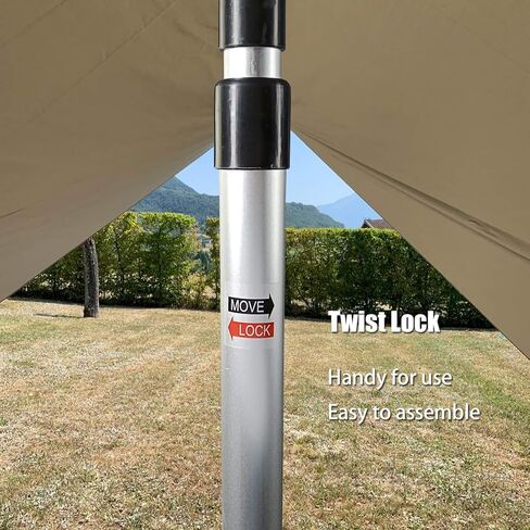 Orgrimmar مجموعة أعمدة قماش القنب القابلة للتعديل من 2 قضبان ألومنيوم متداخلة قابلة للحمل وخفيفة الوزن بديلة لأعمدة الخيمة للتخييم والمظلة وحقيبة الظهر والمشي لمسافات طويلة وأرجوحة المطر in Kuwait