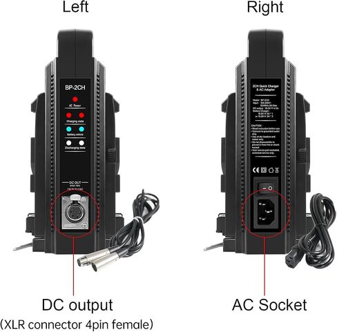 GVM 2 Packs 95Wh 6600mAh V Mount Battery with Charger+Power Cable Compatible Video Camera Camcorder Broadcast LED Light Replacement Brick for DSLR, Camera Battery with D-Tap and DC Output USB Ports in Saudi Arabia