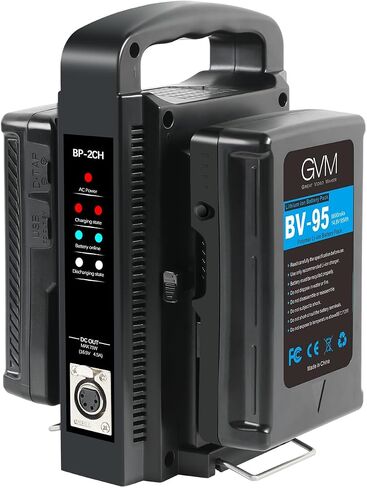 GVM 2 Packs 95Wh 6600mAh V Mount Battery with Charger+Power Cable Compatible Video Camera Camcorder Broadcast LED Light Replacement Brick for DSLR, Camera Battery with D-Tap and DC Output USB Ports in Saudi Arabia