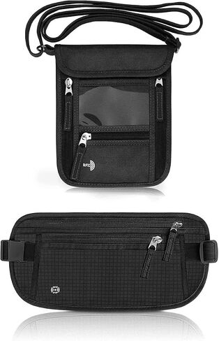 Travel Accessories Bundle: Travel Neck Wallet Pouch & Travel Money Belt with RFID Blocking in Saudi Arabia