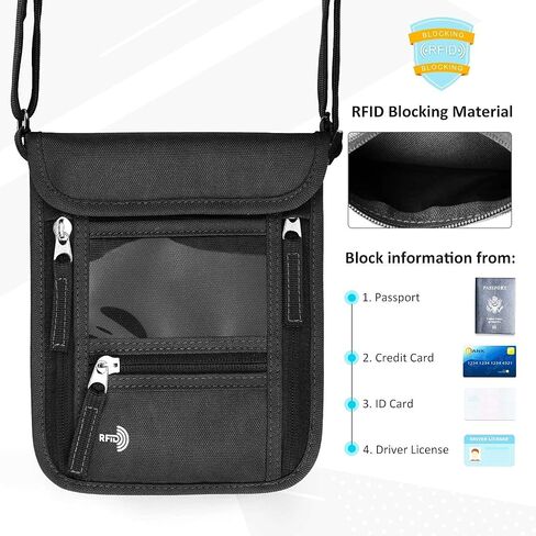 Travel Accessories Bundle: Travel Neck Wallet Pouch & Travel Money Belt with RFID Blocking in Saudi Arabia