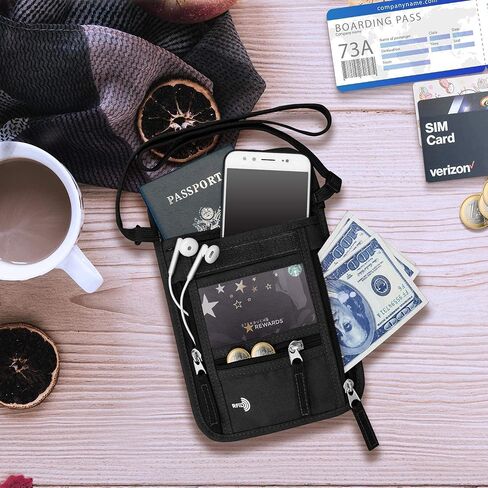 Travel Accessories Bundle: Travel Neck Wallet Pouch & Travel Money Belt with RFID Blocking in Saudi Arabia