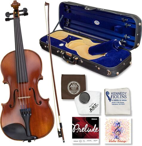 Louis Carpini G2 Violin Outfit 4/4 Full Size - Carrying Case and Accessories Included - Solid Maple Wood and Ebony Fittings By Kennedy Violins in Saudi Arabia