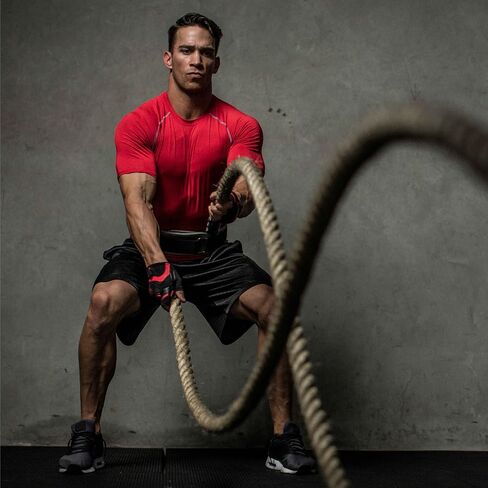 قفازات Harbinger FlexFit غير قابلة للتمرين لرفع الأثقال مع راحة يد جلدية مبطنة مرنة (زوج) أحمر/أسود، مقاس X-Large in Saudi Arabia