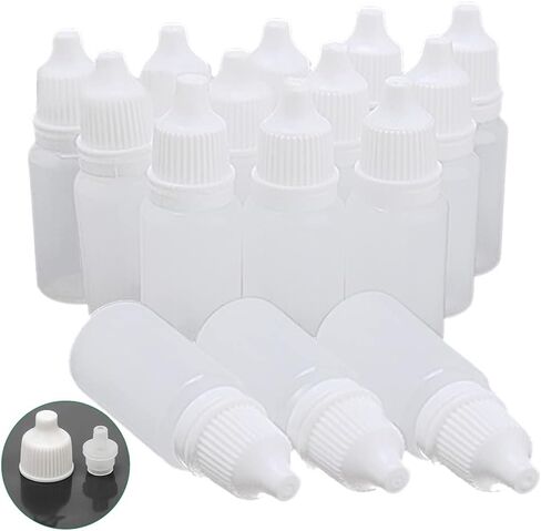 100/50PCS Plastic Eye Dropper Bottle Dropper Bottle, 10ML Empty Plastic Squeezable Eye Dropper bottle LDPE with Childproof Cap (100pcs Dropper Bottle) in Saudi Arabia