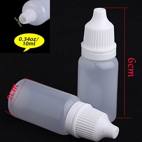 100/50PCS Plastic Eye Dropper Bottle Dropper Bottle, 10ML Empty Plastic Squeezable Eye Dropper bottle LDPE with Childproof Cap (100pcs Dropper Bottle) in Saudi Arabia