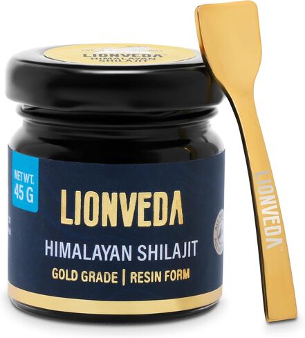 LIONVEDA راتنج شيلاجيت الهيمالايا النقي مع 85+ من المعادن النزرة وحمض الفولفيك للطاقة ودعم المناعة والتمثيل الغذائي | مكمل شيلاجيت عالي الفعالية تم اختباره معمليًا (90 وجبة / 45 جم) in Saudi Arabia