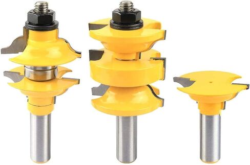 Nxtop Classical 3 Bit Extended Tenon Entry Door Rail and Stile Router Bit Set with 1/2" Shank in Saudi Arabia