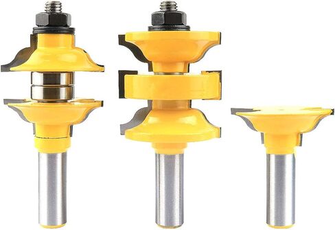 Nxtop Classical 3 Bit Extended Tenon Entry Door Rail and Stile Router Bit Set with 1/2" Shank in Saudi Arabia