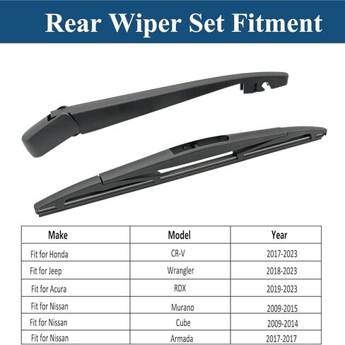 Rear Windshield Wipers Blade Arm Set for Honda CR-V 2017-2023 / for Jeep Wrangler 2018-2023/ for Nissan Murano Cube 2009-2014 / for Acura RDX 2019-2023 in Saudi Arabia