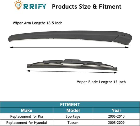 ORRIFY Rear Windshield Wiper Blade Arm Set for KIA Sportage 2005-2010, for Hyundai Tucson 2005-2009 Rear Windsheild Back Wiper Arm and wiper Blade with Cover Assembly in Saudi Arabia