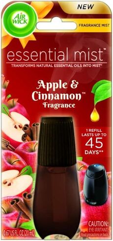 عبوة إعادة تعبئة رذاذ إير ويك الأساسي، 1 قيراط، قرفة التفاح، موزع روائح الزيوت العطرية، معطر الهواء، رائحة الخريف، ديكور الخريف in Kuwait
