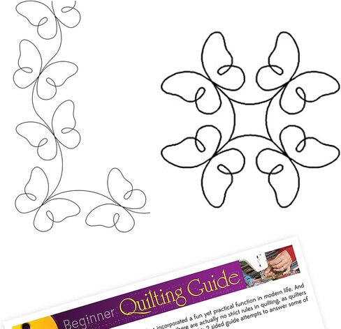 Generic Quilting Creations Stencils for Machine and Hand Quilting,2 Reusable Butterfly Design Plastic Quilt Stencil Template for Borders,Background,Block Patterns,Stencil Set Includes Guide in Saudi Arabia