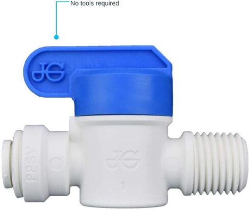 John Guest 1/4 OD Inch x 1/4 NPT Inch Speedfit to Male Shut Off Valve, Push to Connect Plastic Plumbing Fitting, PPSV010822WP in Saudi Arabia