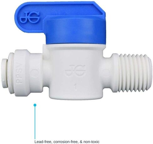 John Guest 1/4 OD Inch x 1/4 NPT Inch Speedfit to Male Shut Off Valve, Push to Connect Plastic Plumbing Fitting, PPSV010822WP in Saudi Arabia