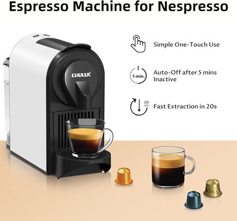 CHULUX Bafèstro Espresso Machine, 20 Bar Italian ODE Pump Mini Espresso Machine for Nespresso Original Capsules, Single Serve Coffee Machine for Home Espresso & Lungo Maker, One-Touch, 1400W in Saudi Arabia