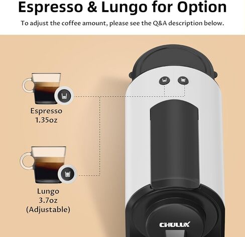 CHULUX Bafèstro Espresso Machine, 20 Bar Italian ODE Pump Mini Espresso Machine for Nespresso Original Capsules, Single Serve Coffee Machine for Home Espresso & Lungo Maker, One-Touch, 1400W in Saudi Arabia