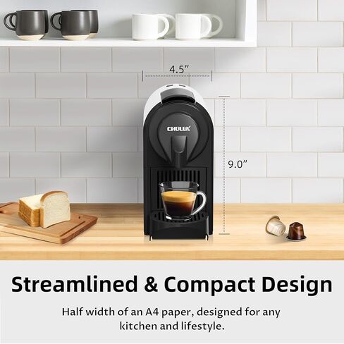 CHULUX Bafèstro Espresso Machine, 20 Bar Italian ODE Pump Mini Espresso Machine for Nespresso Original Capsules, Single Serve Coffee Machine for Home Espresso & Lungo Maker, One-Touch, 1400W in Saudi Arabia