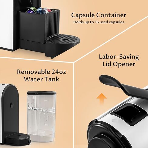 CHULUX Bafèstro Espresso Machine, 20 Bar Italian ODE Pump Mini Espresso Machine for Nespresso Original Capsules, Single Serve Coffee Machine for Home Espresso & Lungo Maker, One-Touch, 1400W in Saudi Arabia