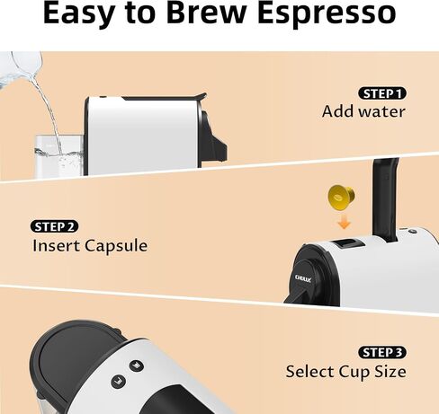 CHULUX Bafèstro Espresso Machine, 20 Bar Italian ODE Pump Mini Espresso Machine for Nespresso Original Capsules, Single Serve Coffee Machine for Home Espresso & Lungo Maker, One-Touch, 1400W in Saudi Arabia