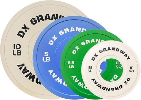 لوحات وزن متغيرة للياقة البدنية من DX Grandway 1.25 رطل 2.5 رطل 5 رطل، لوحات دعم لوحات أولمبية لرفع الأثقال، لوحات وزن ممتصة للصدمات من الفولاذ المطاطي، لوحات وزن لتدريب القوة in Kuwait