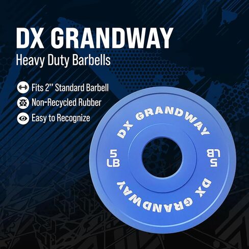 لوحات وزن متغيرة للياقة البدنية من DX Grandway 1.25 رطل 2.5 رطل 5 رطل، لوحات دعم لوحات أولمبية لرفع الأثقال، لوحات وزن ممتصة للصدمات من الفولاذ المطاطي، لوحات وزن لتدريب القوة in Kuwait