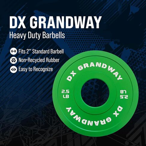 DX Grandway Fitness Change Weight Plates 1.25LB 2.5LB 5LB Pairs Support Plates Olympic Plates for Weight Lifting Bumper Weight Plates Steel Rubber Strength Training Weight Plates in Kuwait