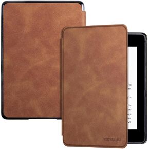 حافظة BOZHUORUI رفيعة لجهاز Kindle Paperwhite الجيل العاشر | مع النوم/الاستيقاظ التلقائي | رفيع وخفيف الوزن | تصميم الغلاف الخلفي الصلب | غطاء حماية من جلد البولي يوريثان مناسب لـ Paperwhite 2018 (غابة) in Saudi Arabia