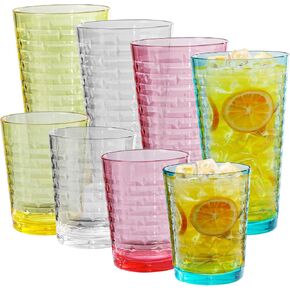 Acrylic Clear Highball Plastic Cups | Plastic Reusable Tumblers 16oz (Set of 6) | Stackable | BPA-free Tumblers | Shatterproof | Top-rack Dishwasher Safe in Kuwait