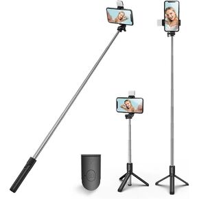 XIHAMA Selfie Stick Tripod,3 in 1 Extendable Selfie Stick with Wireless Remote,Portable Phone Tripod Stand Compatible with iPhone16 15 14,Samsung Smartphone and More in Kuwait