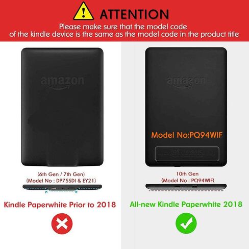 حافظة BOZHUORUI رفيعة لجهاز Kindle Paperwhite الجيل العاشر | مع النوم/الاستيقاظ التلقائي | رفيع وخفيف الوزن | تصميم الغلاف الخلفي الصلب | غطاء حماية من جلد البولي يوريثان مناسب لـ Paperwhite 2018 (غابة) in Saudi Arabia