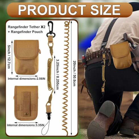 حقيبة Zonon Rangefinder مع حبلين، حزام أمان ملفوف مرن وخطاف، حزام/حلقة مغناطيسية متوافقة للصيد ومشاهدة الطيور، حماية ملحقات الصيد الخاصة بك (جهاز تحديد المدى غير متضمن) in Kuwait