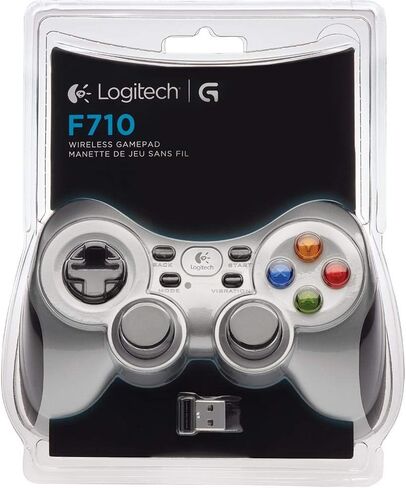 Logitech G F710 Wireless Gamepad, 2.4 GHz Wireless with USB Nano-Receiver, Controller Dual Vibration Feedback, 4 Switch D-Pad, PC - Grey/Black in Saudi Arabia