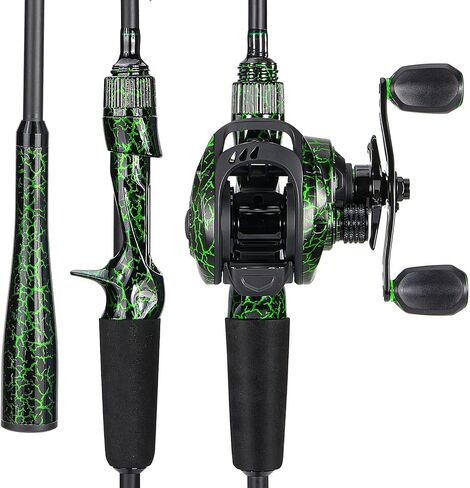Sougayilang Casting Fishing Rod Combos, IM6 Graphite 2Pc Blanks, Anti-Reverse Baitcasting Reel, Stainless Steel Guides in Saudi Arabia