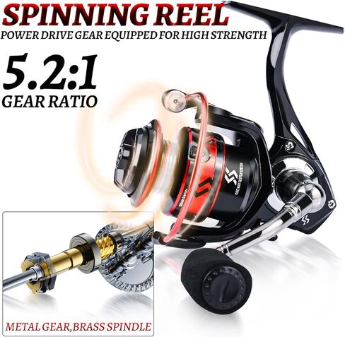 Sougayilang Fishing Rod, Ultralight Sensitive 2 Pieces Trout Spinning Rod, Stainless Steel Line Guides Fishing Pole with Comfortable EVA Grip Rod Handle in Saudi Arabia