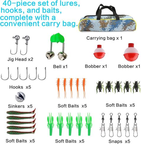 Telescopic Fishing Rod and Reel Combo Collapsible Pole Set with Button Cast Reel Gear Bag and Accessories Portable Beginner Youth Fishing Starter Kit in Saudi Arabia