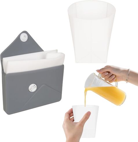 Silicone Foldable Cup – Foldable Travel Cup, Suitable for Camping, Hiking, and Outdoor Activities | Ieak-Proof Portable Drinking Cup | Wallet-sized, can Hold other Small Items (250ml) in Saudi Arabia