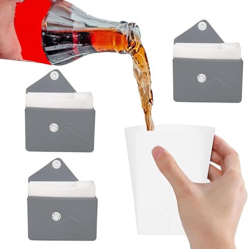 Silicone Foldable Cup – Foldable Travel Cup, Suitable for Camping, Hiking, and Outdoor Activities | Ieak-Proof Portable Drinking Cup | Wallet-sized, can Hold other Small Items (250ml) in Saudi Arabia