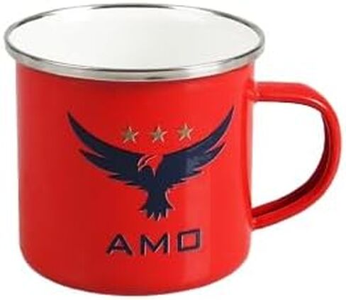 AMO 12 oz Tin Campfire Mug - Durable Enamel Camping Mug for Travel, Hiking, and Outdoor Adventures - Lightweight- Black in Saudi Arabia