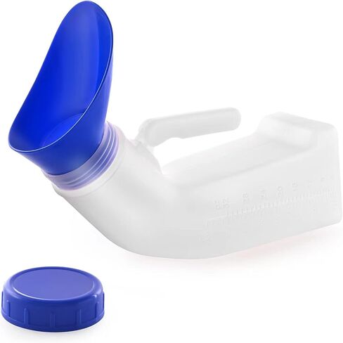 زجاجة تبول محمولة للجنسين من AWOKEN مع غطاء محكم الغلق وقمع للمرضى المسنين والمسافرين والتخييم والسفر في الهواء الطلق in Kuwait