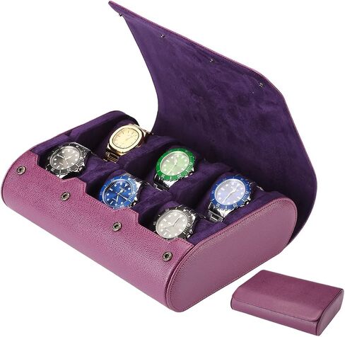 6 Watch Travel Cases for Men - Watch Roll 6 Slots Travel gray Multifunctional Watch Display Box Cabinet ，Christmas Gift for Man/Woman/Office, in Saudi Arabia