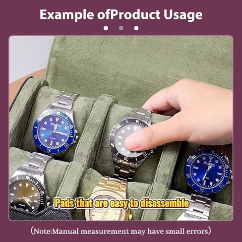 6 Watch Travel Cases for Men - Watch Roll 6 Slots Travel gray Multifunctional Watch Display Box Cabinet ，Christmas Gift for Man/Woman/Office, in Saudi Arabia