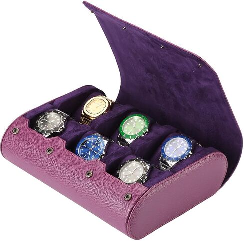 6 Watch Travel Cases for Men - Watch Roll 6 Slots Travel gray Multifunctional Watch Display Box Cabinet ，Christmas Gift for Man/Woman/Office, in Saudi Arabia