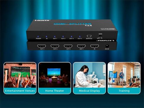 Monoprice 4K60 1x4 Video Splitter with HDMI Supports HDR HDCP 2.2 and YCbCr 4:4:4 in Saudi Arabia