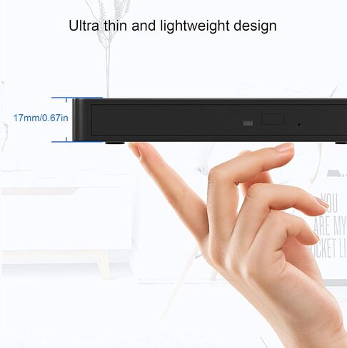 محرك أقراص DVD خارجي USB 3.0 Type C مشغل DVD محمول عالمي نحيف CD ROM ناسخ الكاتب لأجهزة الكمبيوتر المحمول المكتبية in Kuwait