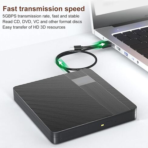 محرك أقراص DVD خارجي USB 3.0 Type C مشغل DVD محمول عالمي نحيف CD ROM ناسخ الكاتب لأجهزة الكمبيوتر المحمول المكتبية in Kuwait