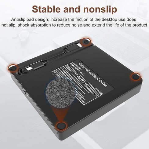 محرك أقراص DVD خارجي USB 3.0 Type C مشغل DVD محمول عالمي نحيف CD ROM ناسخ الكاتب لأجهزة الكمبيوتر المحمول المكتبية in Kuwait