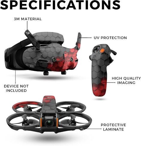 Drone Skin Compatible with DJI Avata 2 Bundle (2024) - Two-Tone Hex - Premium 3M Vinyl Protective Wrap Decal Cover - Easy to Apply | Crafted in The USA by MightySkins in Saudi Arabia